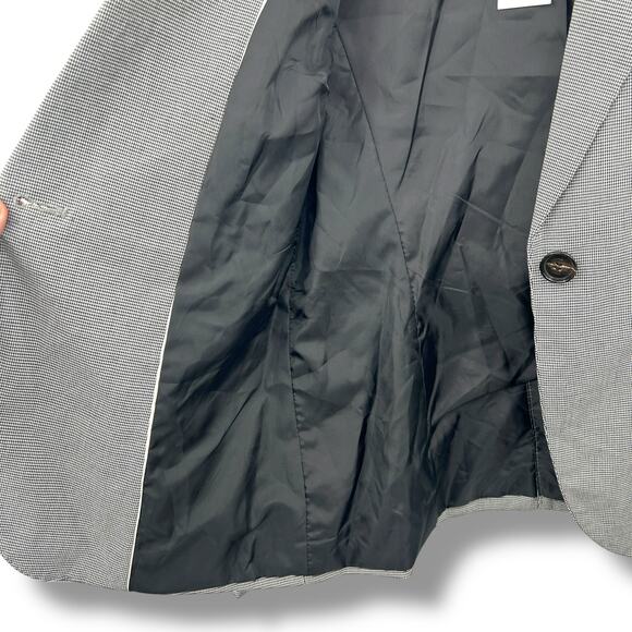 NEW Zara Blazer Size 2 Black & White Houndstooth Plaid Fitted Suit Jacket NWT - Picture 6 of 9